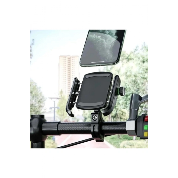 Motosiklet Gidon Ve Ayna Bağlantılı Motor Ve Bisiklet Uyumlu Telefon Tutucu 12-24w Hızlı Şarj