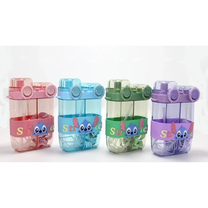 Stitch Çift Bölmeli Pipetli Matara & Suluk Alk5107