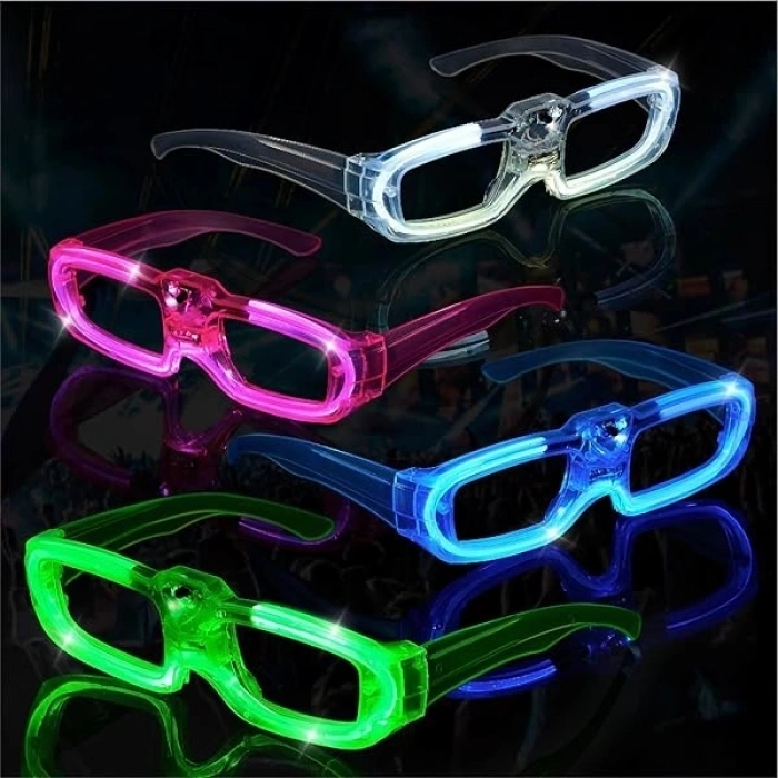 Yeşil Led Işıklı Parti Gözlüğü 3 Modlu – Glow  Gece Eğlence Gözlüğü