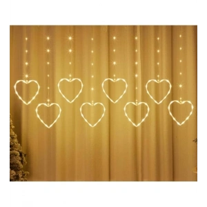 Kalpli Perde Led Işıklar, Sevgililer Günü Romantik Led Aydınlatma