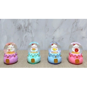 Şans Kedisi Işıklı Kar Küresi Alk4914