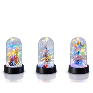 Yılbaşı Temalı Işıklı  Dekoratif Cam Fanus Alk5038