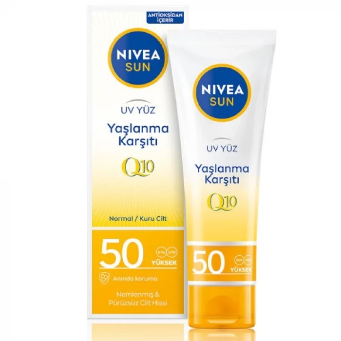 Nivea Sun SPF50+ Yaşlanma & Leke Karşıtı Q10 Yüz Güneş Kremi 50 ml