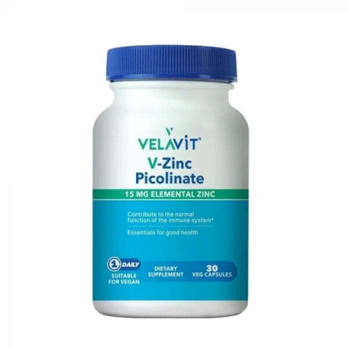 Velavit V-Zinc Picolinate 15 mg Elemental Çinko 30 Kapsül