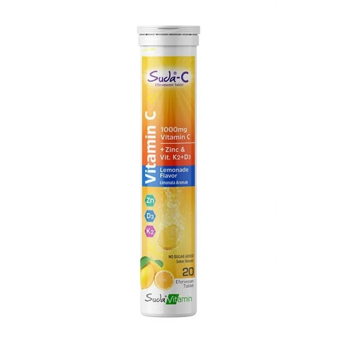 Suda Vitamin Suda-C Vitamin C Limonata Aromalı 20 Efervesan Tablet