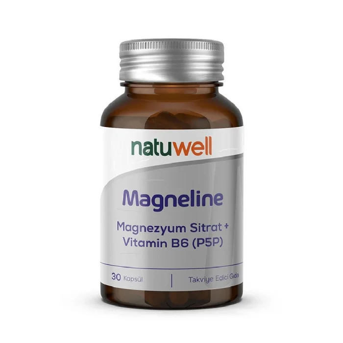 Natuwell Magneline Magnezyum Sitrat P5P Vitamin B6 30 Kapsül