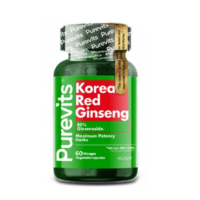 Purevits Korea Red Ginseng 500 mg 60 Vegan Kapsül