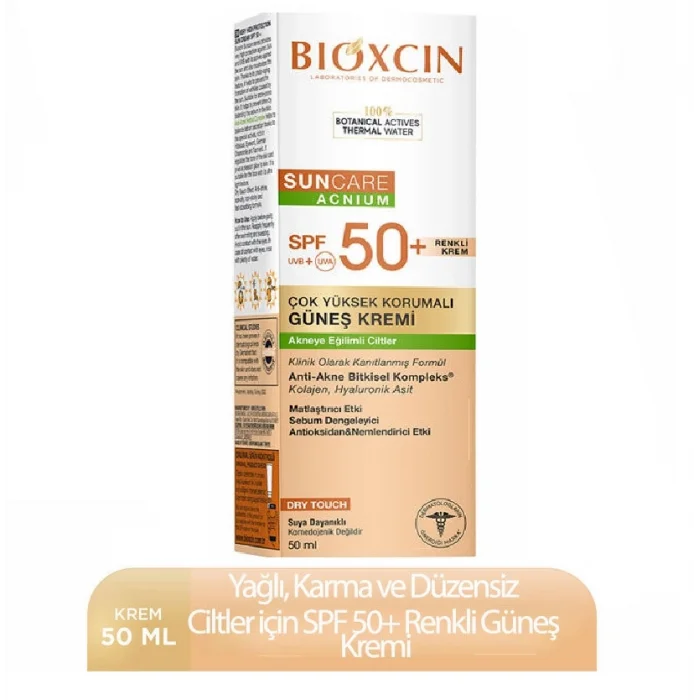 Bioxcin Suncare Acnium Tinted Spf50+ Güneş Kremi 50 ml