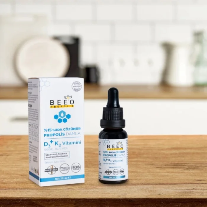 Beeo UP %15 Suda Çözünür Propolis + D3K2 Damla 20 ml