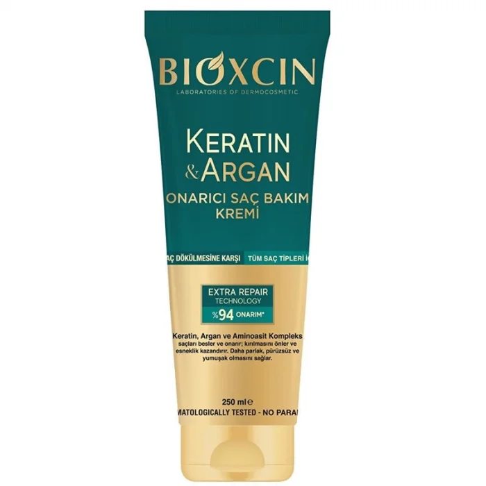 Bioxcin 250 ml Keratin Argan Yıpranmış ve Hassas Saçlar Onarıcı Saç Bakım Kremi