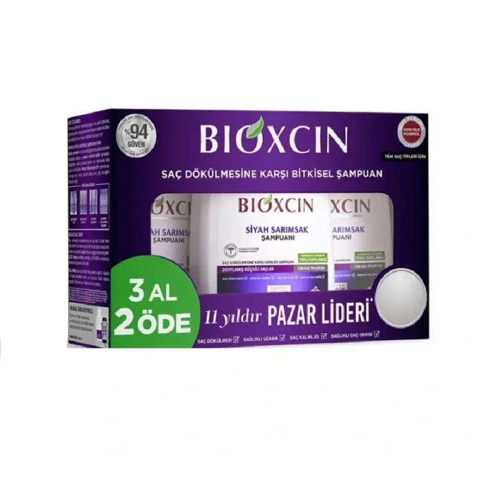 Bioxcin Siyah Sarımsak Şampuanı 3 al 2 öde (3x300ml) Dökülme Önleyici Şampuan