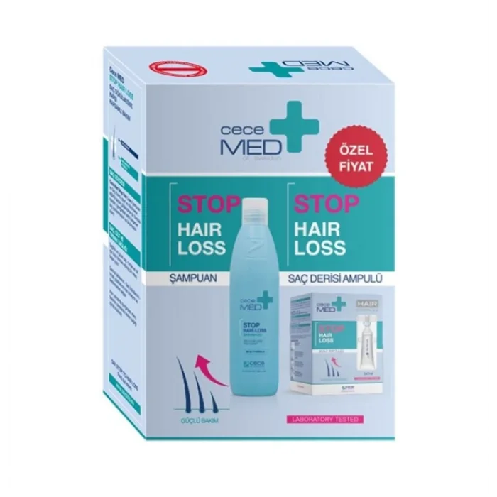 CeceMed Saç Dökülme Seti CeceMed Stop Hair Loss Şampuan 300 ml + CeceMed Stop Hair Loss Scalp Ampul
