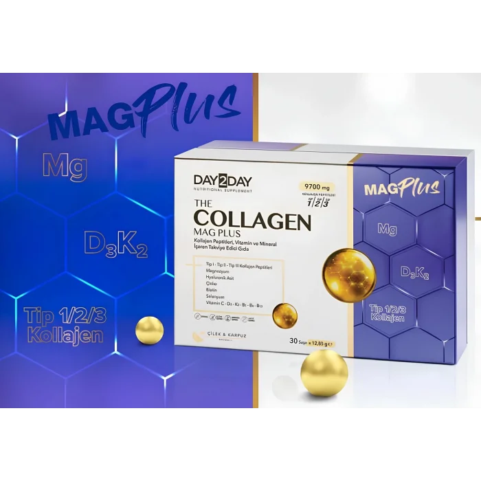 Day2Day Collagen Mag Plus Çilek Karpuz Aromalı 30 Saşe (TİP1 TİP2 TİP3)