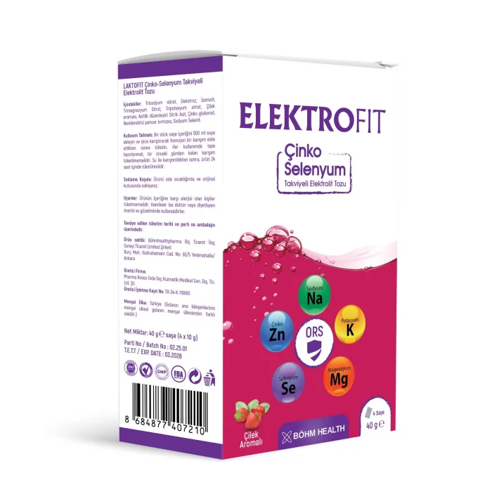 Elektrofıt Çinko Selenyum Takviyeli Elektrolit Tozu 4 Saşe