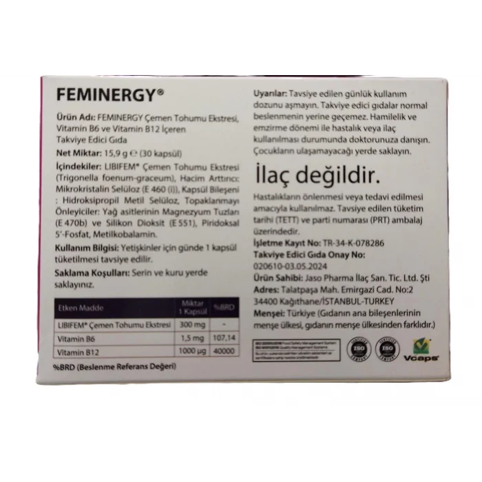 Feminergy 30 Kapsül
