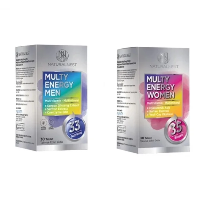 Naturalnest Multy Energy Aile Paketi Women 30 Tablet Men 30 Tablet