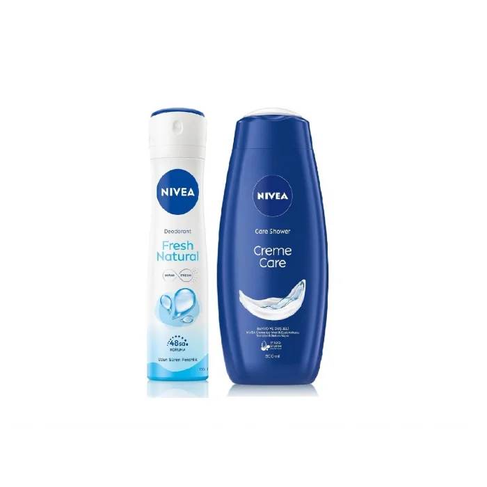 NIVEA Fresh Natural Kadın Deodorant Sprey 150 ml + Creme Care Duş Jeli 250 ml
