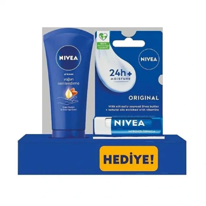 NIVEA YOĞUN MEMLENDİRME EL KREMİ 75ML+ DUDAK BAKIM KREMİ LPSTCK HEDİYE
