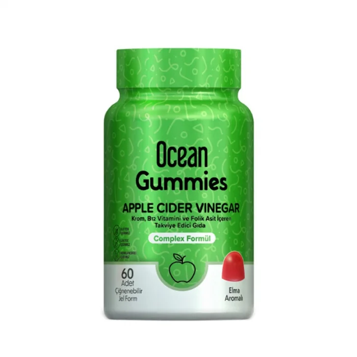 Ocean Gummies Apple Cider Vinegar (Elma) 60 Çiğnenebilir Jel Form
