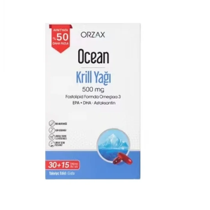 Ocean Krill Yağı Omega-3 500 mg 45 Kapsül Balık Yağı