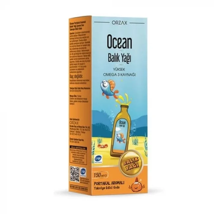 Orzax Ocean Balık Yağı 150 ml - Portakal Aromalı
