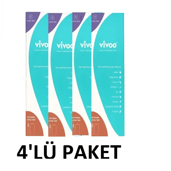 Vivoo Wellness ve Vitamin Testi (İdrar Testi) 4LÜ PAKET – Tek Kullanımlık