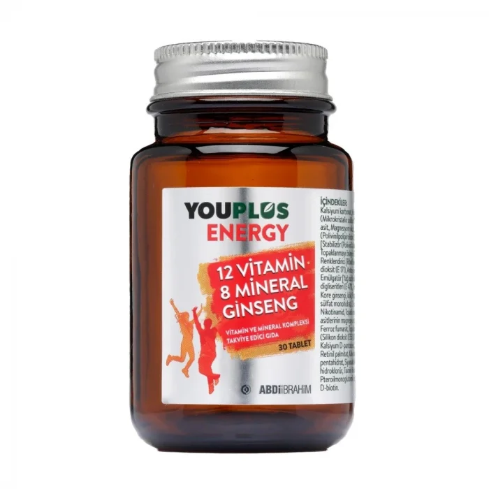 Youplus Energy 12 Vitamin Ve 8 Mineral Kompleksi 30 Tablet