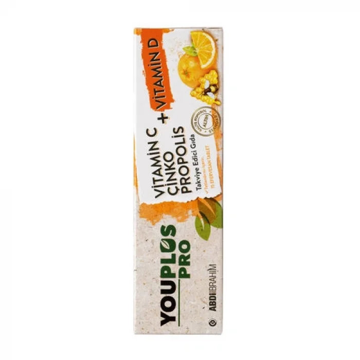 YOUPLUS PRO Vitamin C Çinko Propolis Takviye Edici Gıda 15 Tablet