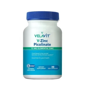 Velavit V-Zinc Picolinate 15 mg Elemental Çinko 30 Kapsül