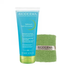 Bioderma Sebium Foaming Yüz Temizleme Jeli 200 ml + Bilek Havlusu Hediye