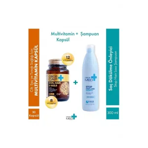 CECEMED Saç Dökülme Karşıtı Krem 300 Ml Cececap 30 Kapsül Ikili Kofre