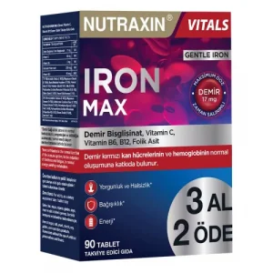 Nutraxin Iron Max Takviye Edici Gıda 30 Tablet 3 Adet