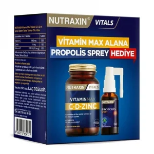 Nutraxin Vitamin Max C-D-Zinc 60 Tablet + Propolis Spray 30 ml