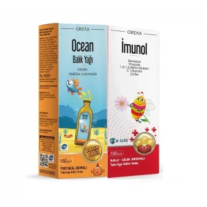Ocean Balık Yağı Şurup Portakal Aromalı 150ML+ Ocean Imunol Şurup 150ML