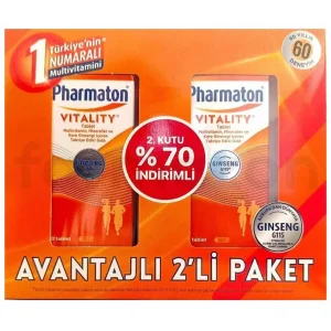 Pharmaton Vitality 30 Tablet Avantajlı 2li Paket