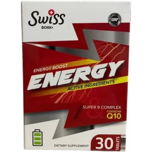 Swiss Bork Energy Q10 + Gingeng + K2 + Folat 30 Tablet