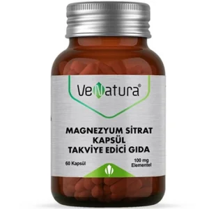 VeNatura Magnezyum Sitrat Kapsül 100 mg Takviye Edici Gıda 60 Kapsül