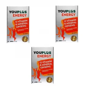 YouPlus Energy 30 Tablet 3 Adet Takviye Edici Gıda