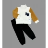 Kuzu Kumaş Fermuarlı Sweat Kadife Pantolonlu Uzun Kollu Kız Erkek Çocuk 2li Takım Siyah
