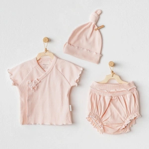 3lü Basic Bebe Takım Salmon