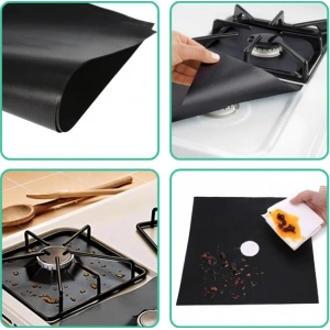 Ocak Koruyucu Folyo Yanmaz Yapışmaz 4'lü Set Siyah