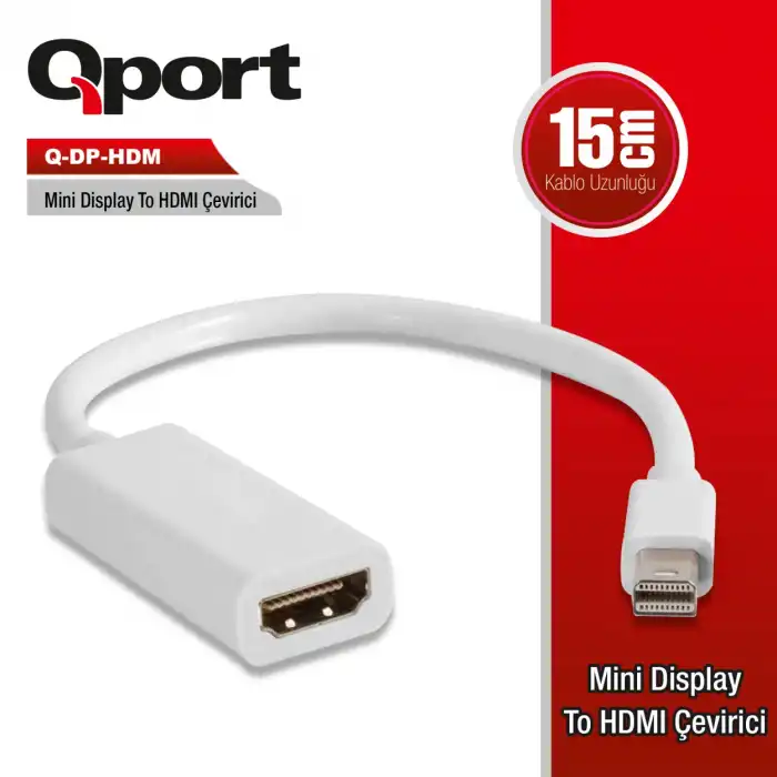 QPORT MINI DISPLAY to HDMI ÇEVİRİCİ 4K 30Hz (Q-DP-HDM)