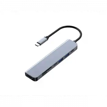 FRISBY FA-7684C Type-C - 7 in1 USB-C+HDMI+SD/TF+USB3.0+PD+USB-C