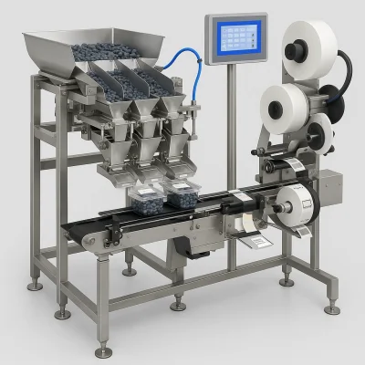 Yaban Mersini Paketleme ( Blueberry ) Etiketleme Yaz Yapıştır Makinesi