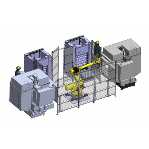 Makine Görüşü Kameralı Görüntü İşleyerek, Robot ile CNCye Ürün Besleme Otomasyonu
