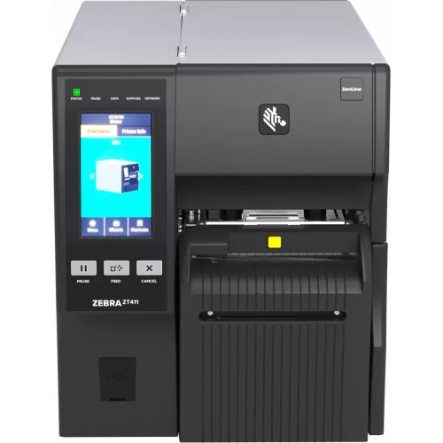 ZEBRA Direkt Termal Taşıyıcısız Kaplamasız Linerless Barkod Etiket Yazıcı ZT411 - 12 dot/mm (300 Dpi ) Serial, USB, Ethernet, Bluetooth 4.1/MFi, USB Host, Linerless Cutter, EZPL Model No: ZT41143-D9E0000Z