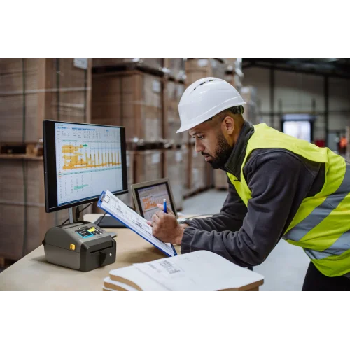 ZEBRA ZD621 Direkt Termal Barkod Etiket Yazıcı Renkli Dokunmatik LCD Ekran, 203 Dpi, USB, USB Host, Ethernet, Seri, WiFi Kablosuz, Bluetooth BT4, Etiket Sıyırıcı, Model No: ZD6A142-D1EL02EZ