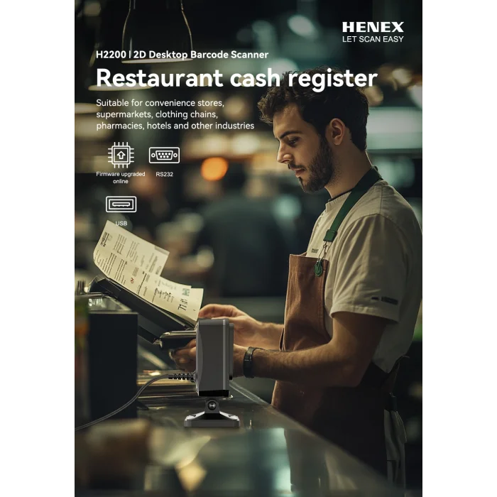 HENEX H2200 2D Masaüstü Çok Yönlü Barkod Okuyucu