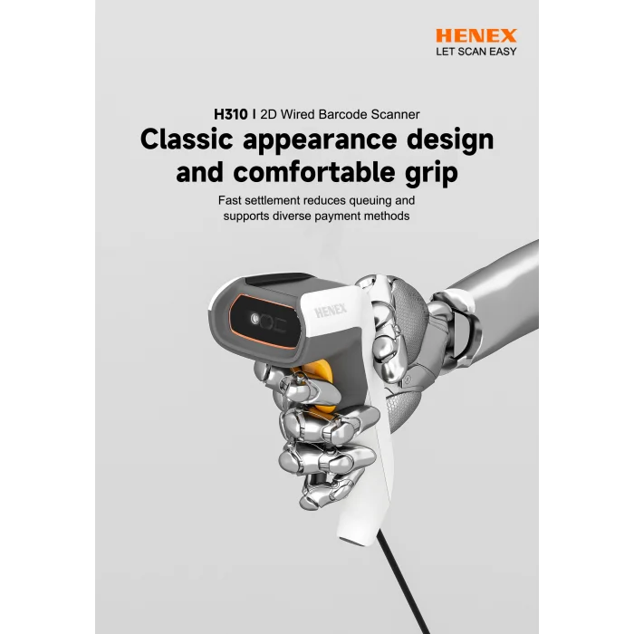 HENEX H310 2D Kablolu Barkod Okuyucu ve Stand