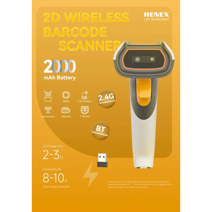 HENEX H310R 2D Kablosuz Bluetooth Barkod Okuyucu